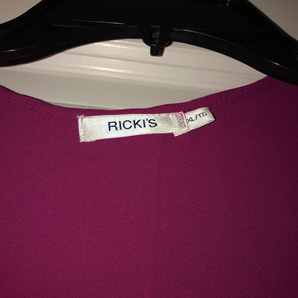 Burgundy Ricki’s chiffon top with cross front - Picture 4 of 7